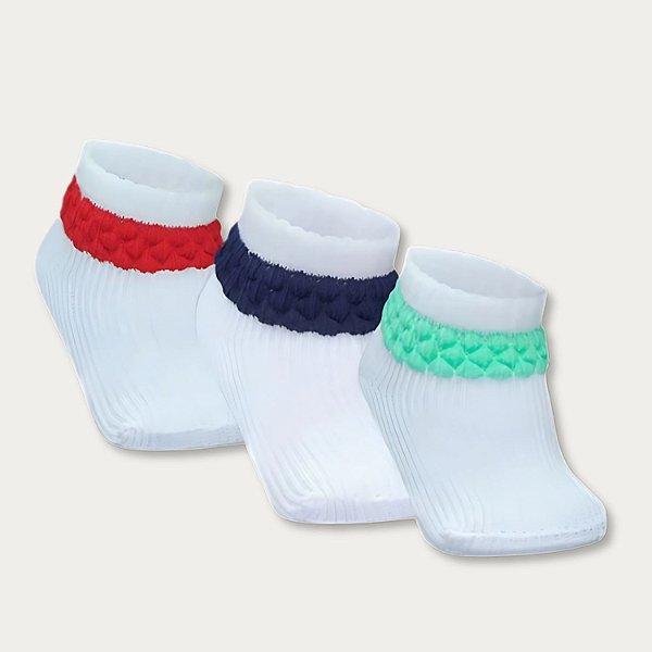 Kit 3 Pares Meias Persa Tam 0 a 06 Meses