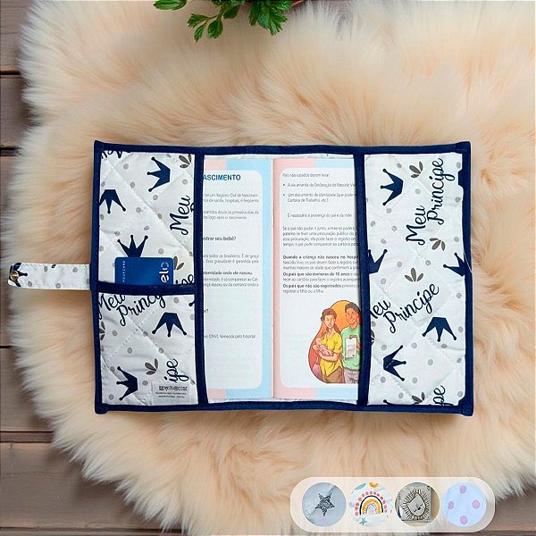 Capa para Caderneta de Vacinação para Bebê Meu Principe Marinho 01 Peça