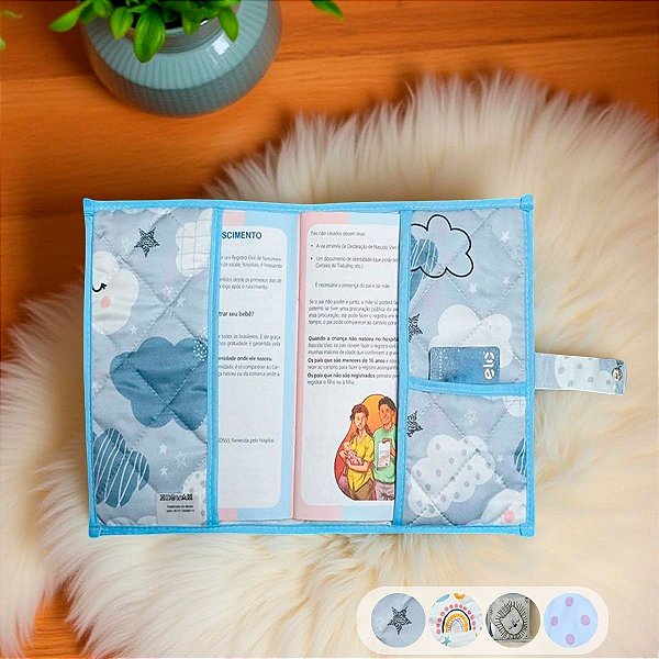 Capa para Caderneta de Vacinação para Bebê Nuvem Azul 01 Peça