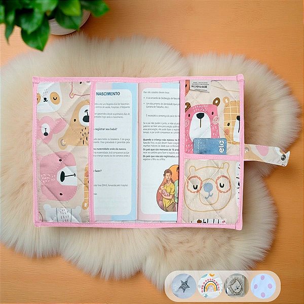 Capa para Caderneta de Vacinação para Bebê Ursinha Mel 01 Peça