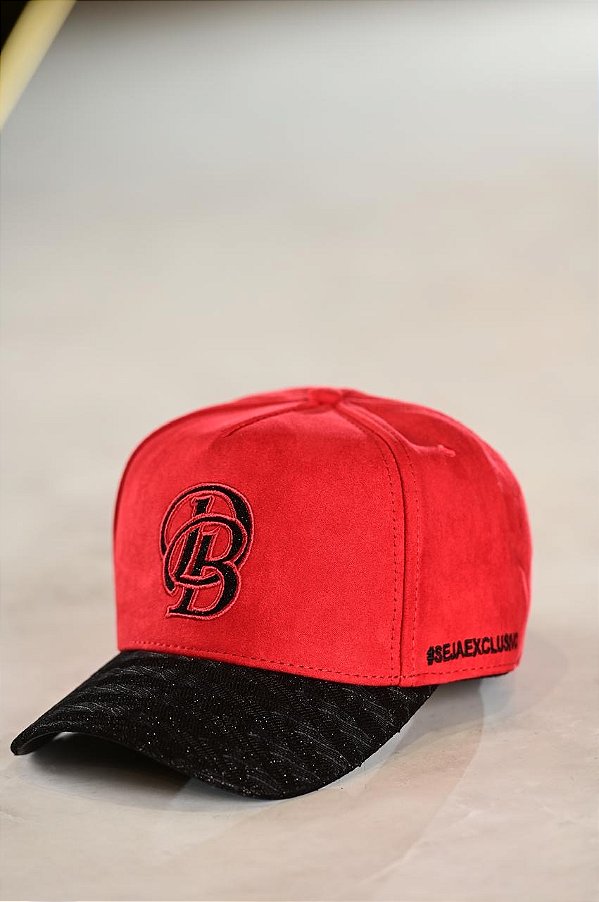 Boné Vermelho Db Aba Brilhante