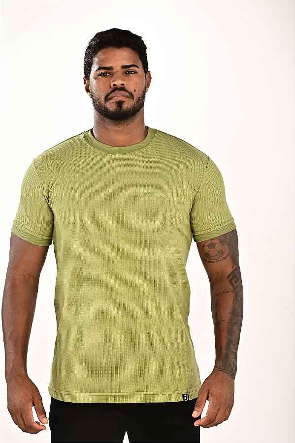 Camisa Tricot Verde Picles Escrita Punho