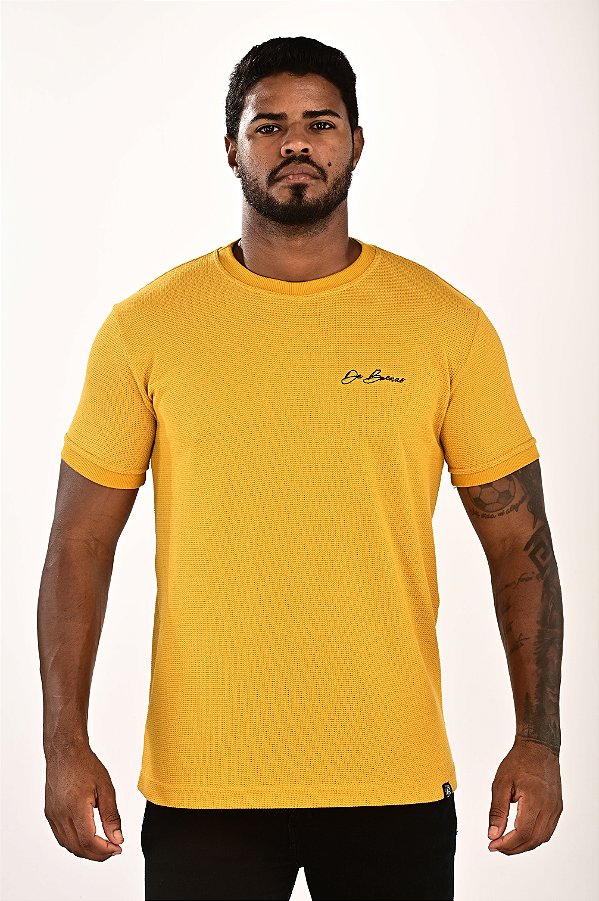 Camisa Tricot Mostarda Escrita Punho