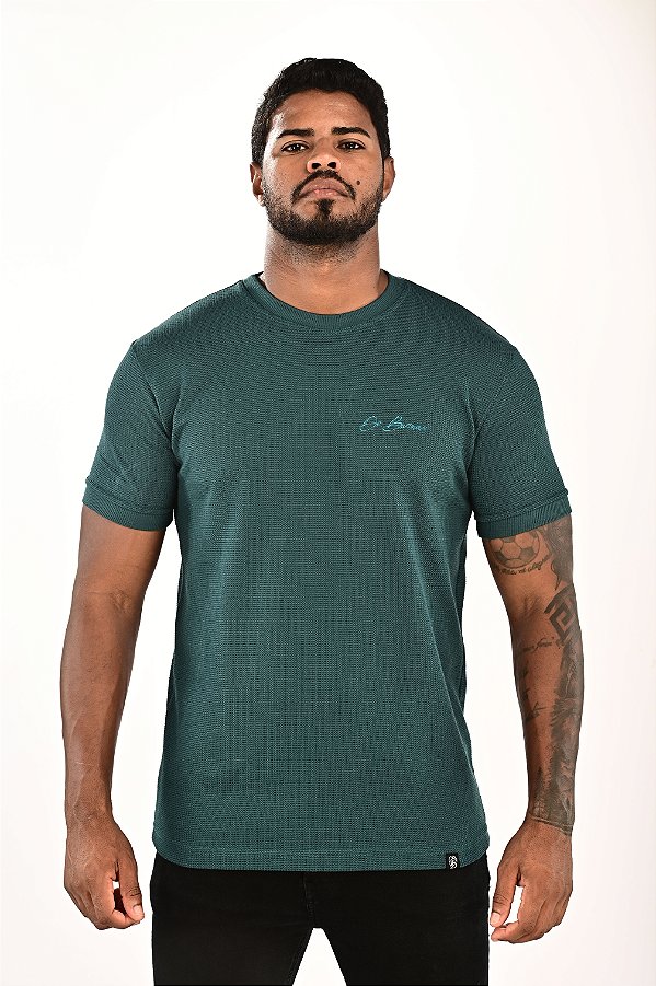 Camisa Tricot Verde Abacate Escrita Punho De Buenas