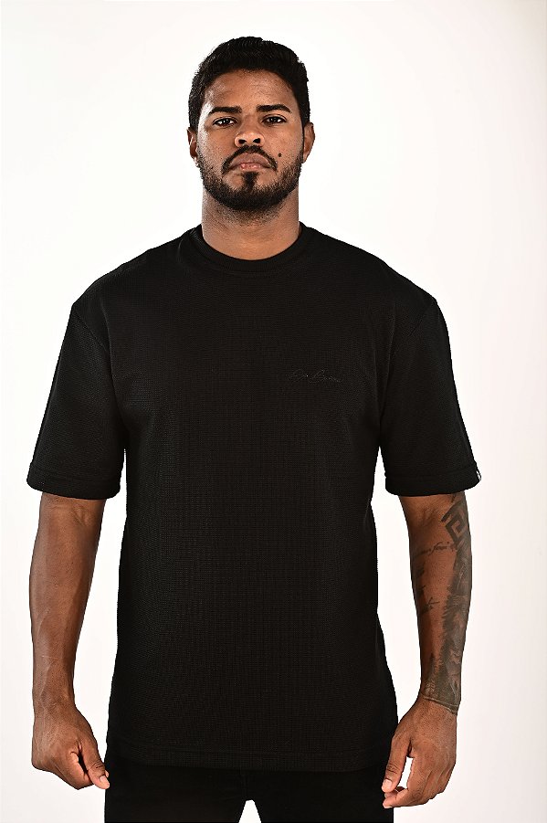 Oversized Preta Tricot Escrita
