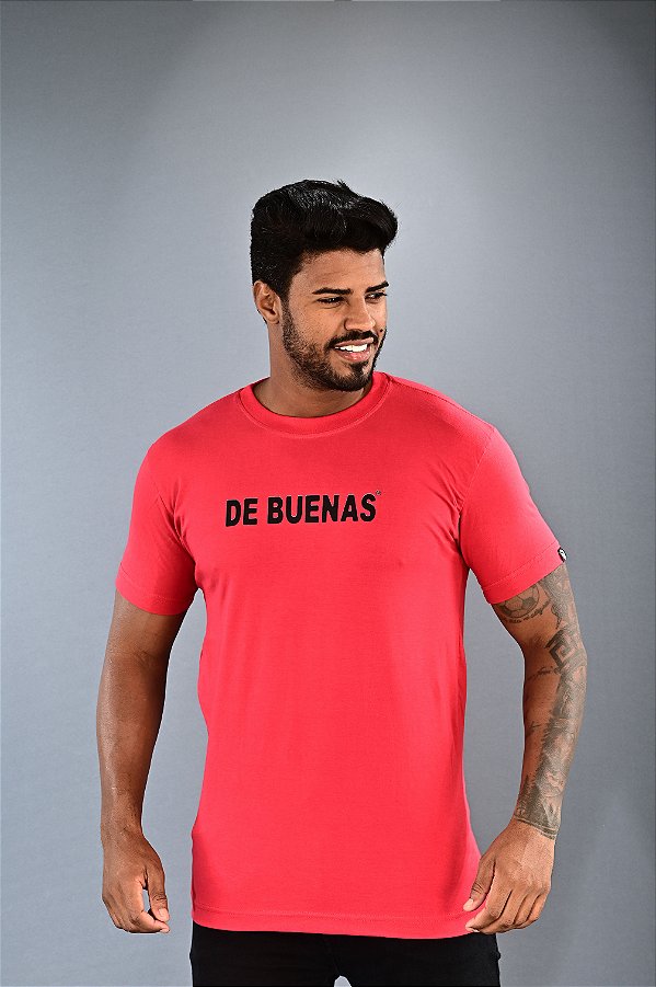Camisa Vermelha De Buenas Encorpado Preto