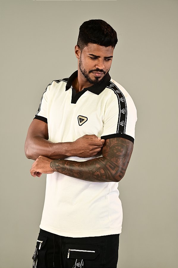 Polo Off-White Suedine Elástico Pingente De Buenas