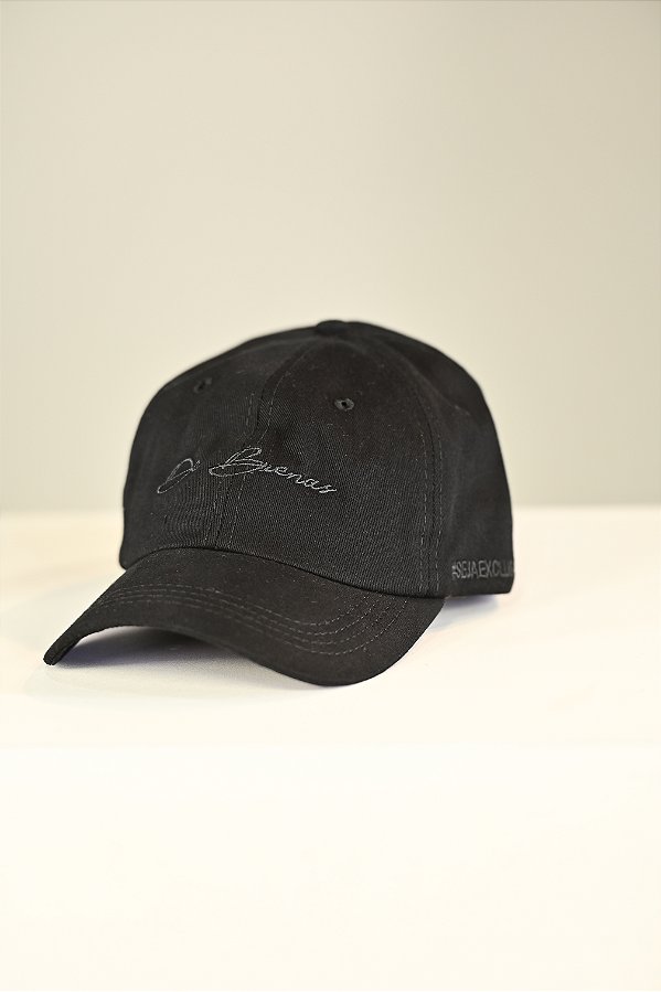 Boné Preto Dad Hat Escrita All Black