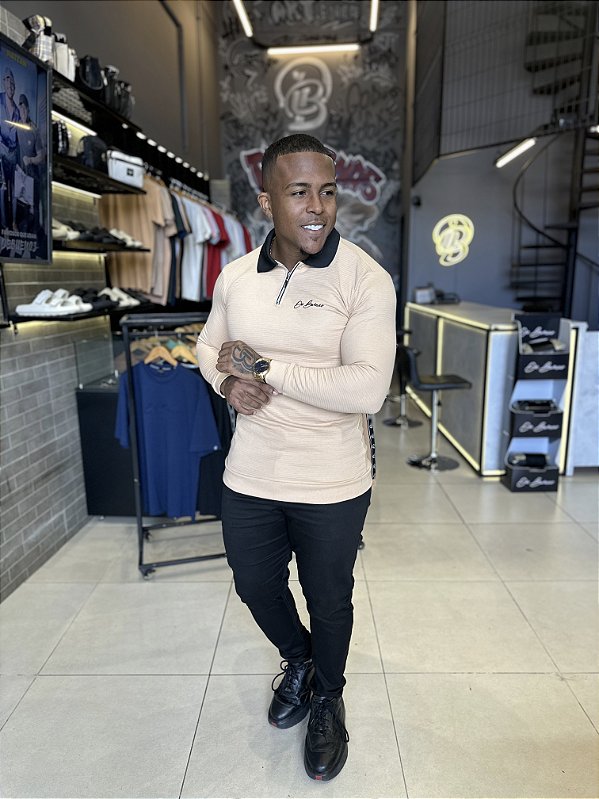 Suéter Cappuccino Zíper Canelado