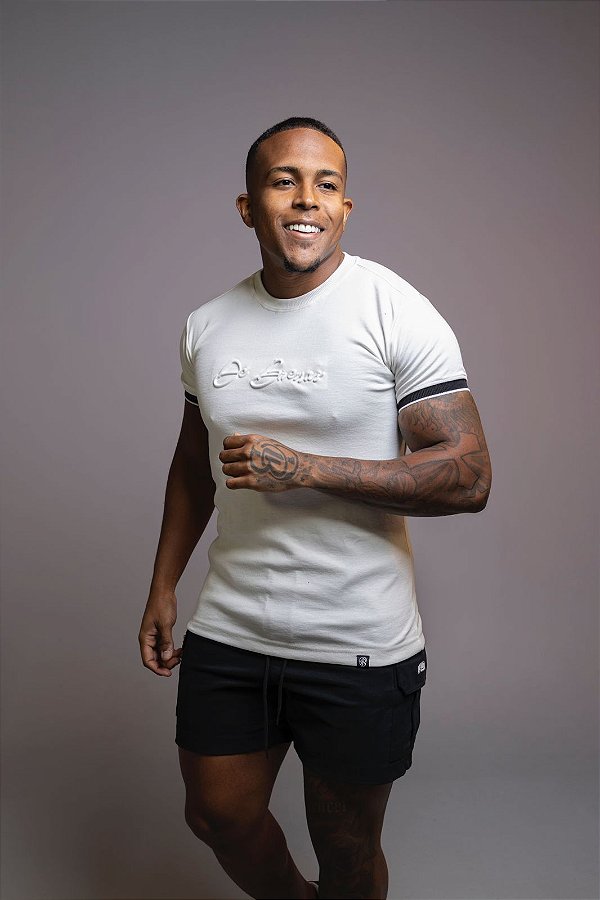 Camisa Off-White Algodão Suedine Punho Embossing De Buenas