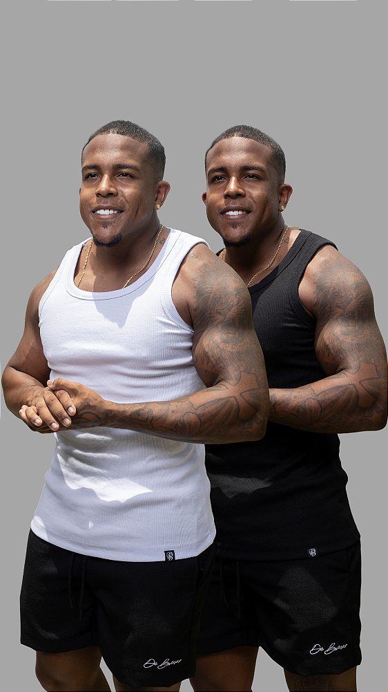 Kit 2 Regatas Americanas Preta + Branca Ribana Canelada De Buenas