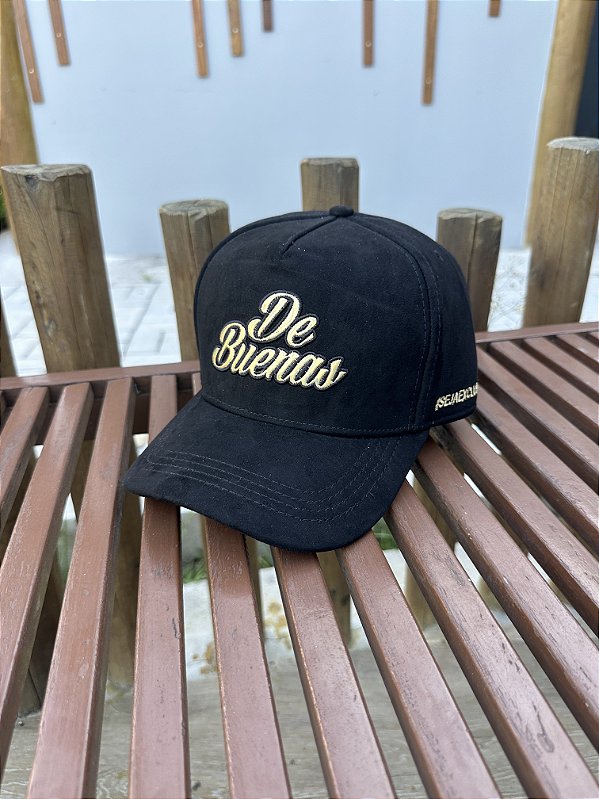 Boné Preto De Buenas Dourado