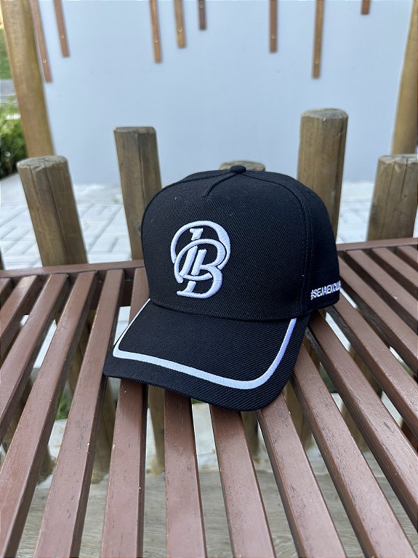 Boné Preto Friso Db Branco De Buenas
