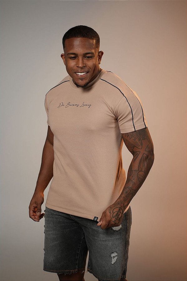 Camisa Bege Friso De Buenas