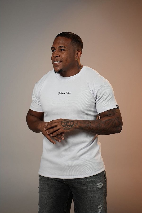 Camisa Branca Ribana Canelada De Buenas