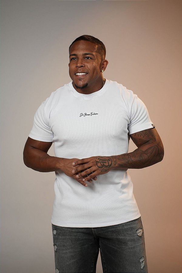 Camisa Branca Ribana Canelada De Buenas