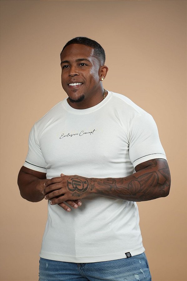 Camisa Off-White Friso e Punho De Buenas