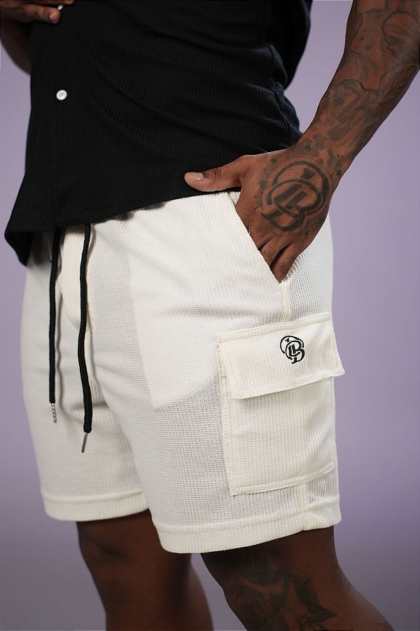 Bermuda Off-White Cargo Tricot De Buenas