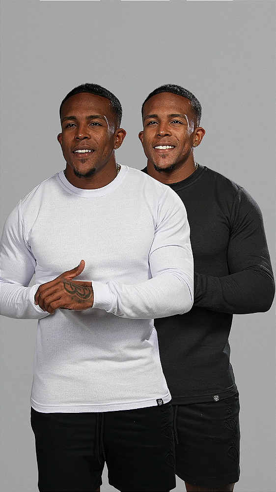 Kit com 2 Blusas Moletom De Buenas Manga Longa Frio Inverno Algodão Premium Gola careca
