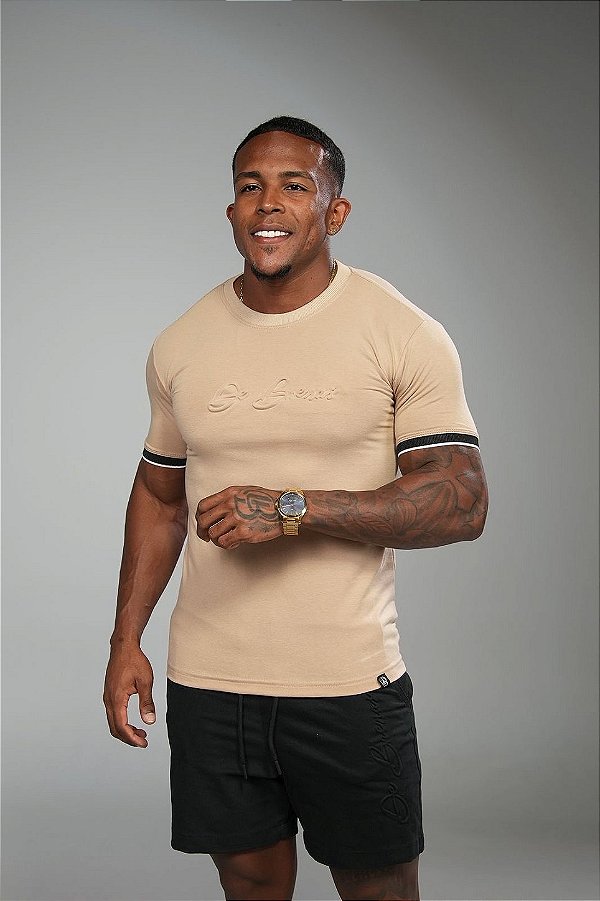 Camisa Bege Algodão Peruano Alto Relevo 3D De Buenas