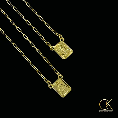 ESCAPULÁRIO CARTIE JESUS/NOSSA SENHORA DETALHADO - 60, 70CM - MEDALHA 0,8X0,6CM