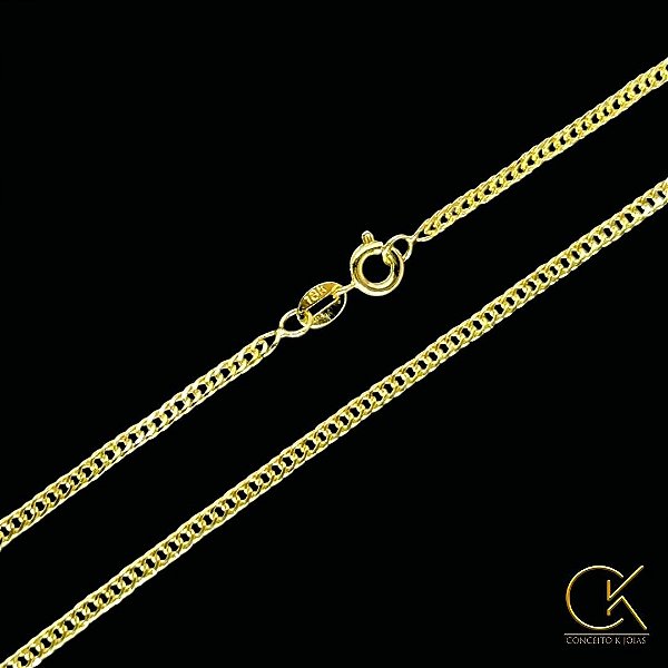 Corrente Grumet Dupla 2,5mm - Fecho Tradicional - Banhada a Ouro 18k