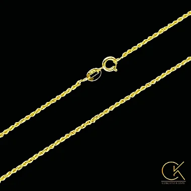 Corrente Cordão Baiano 1,8mm - Fecho Tradicional - Banhada a Ouro 18k