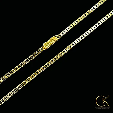 Corrente Piastrine 2,5mm - Fecho Gaveta - 70cm - Banhada a Ouro 18k