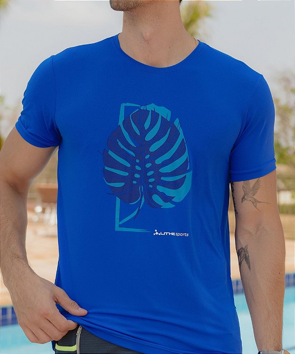 Camiseta Dry Masculina Costela de Adão Azul