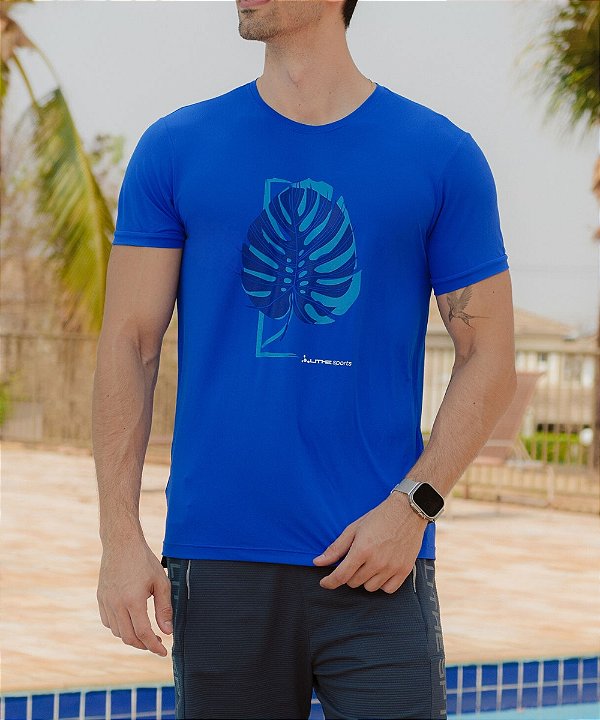 Camiseta Dry Masculina Costela de Adão Azul