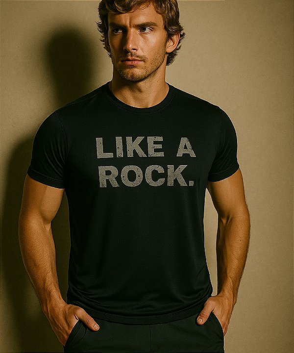 Camiseta Dry Masculina Like a Rock Preta