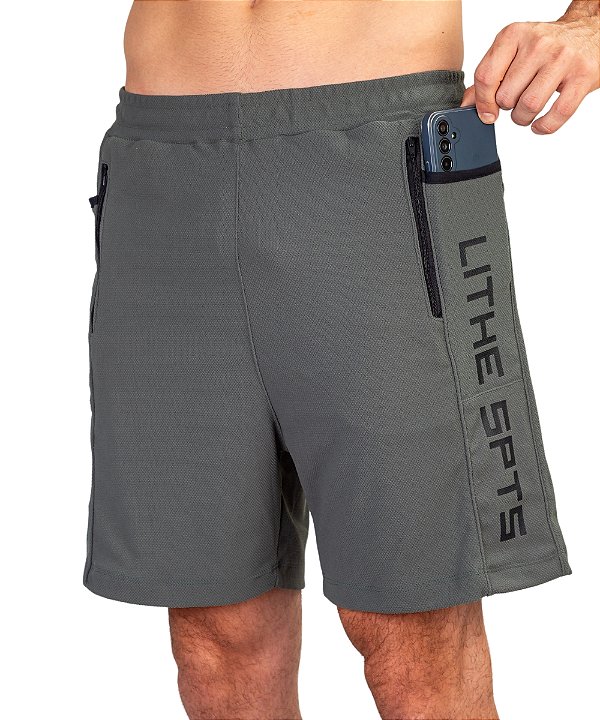 Shorts Masculino com Bolsos Funcionais Lithe Sports Musgo