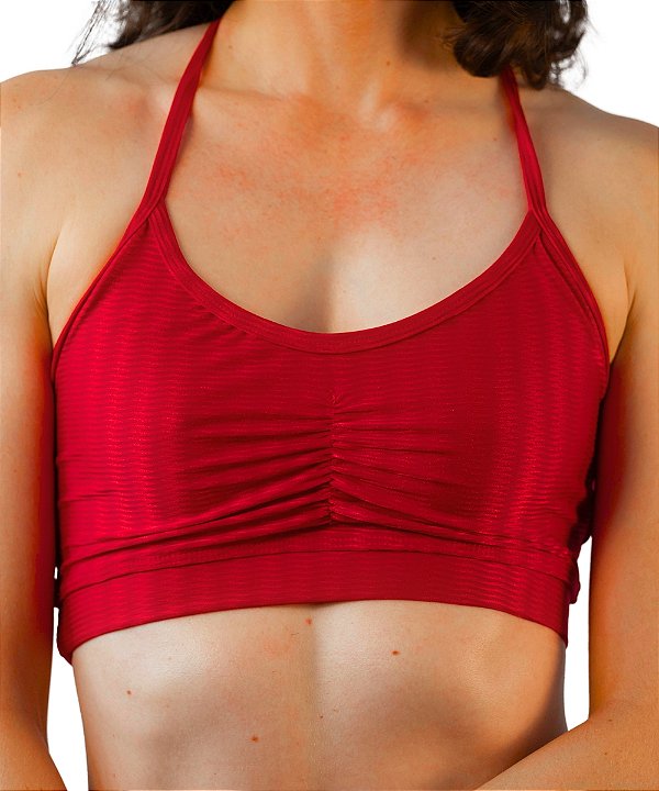 Top Feminino Lithe Franzido Vermelho