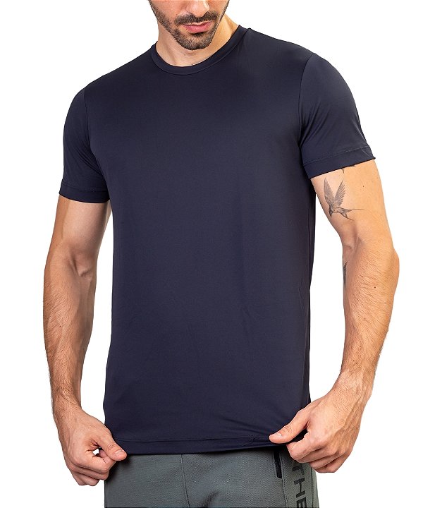 Kit com 5 Camisetas em Dry de Poliamida Preta