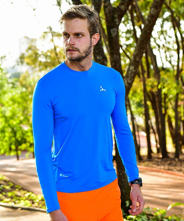 Camiseta Térmica Manga Longa com Proteção Solar UV 50+ Royal