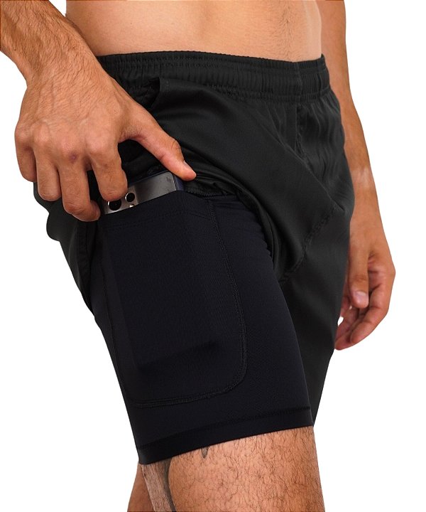 Shorts Duplo Preto
