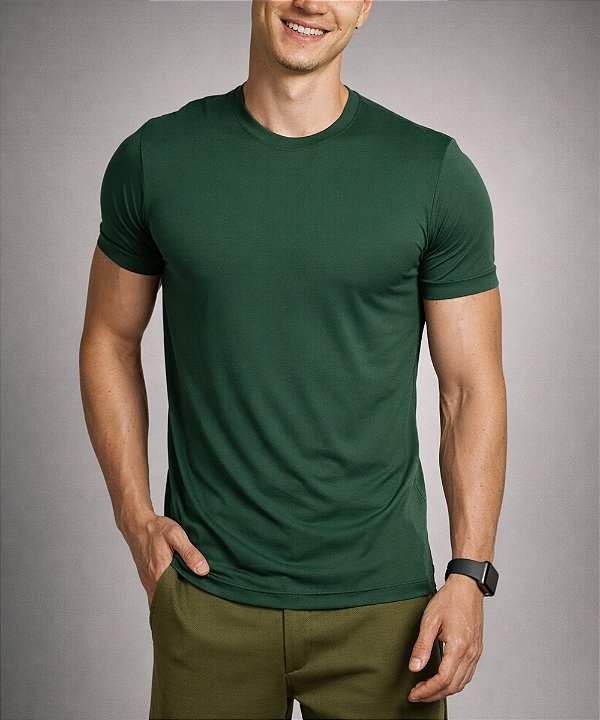 Camiseta Masculina Dry Térmica Musgo
