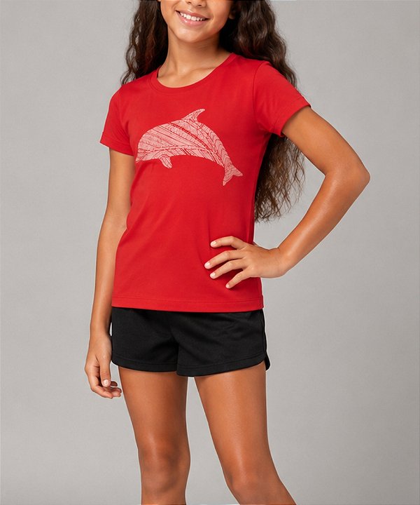 Camiseta Dry Infantil Slim Dolphin Vermelho