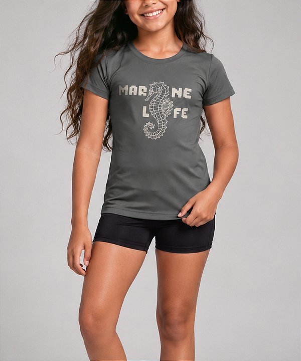 Camiseta Dry Infantil Marine Life Cinza