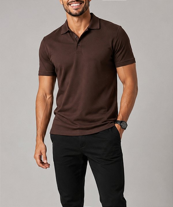 Camiseta Polo Dry Piquet Premium Marrom