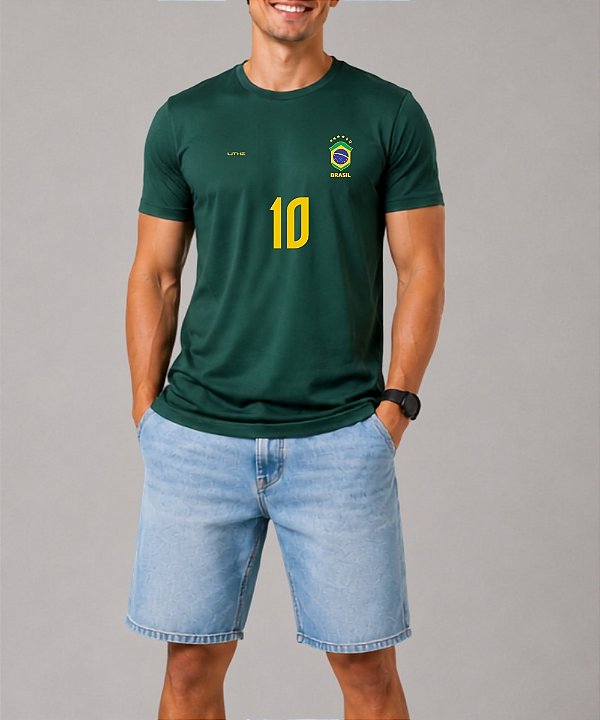 Camiseta Dry Masculina Verde Musgo