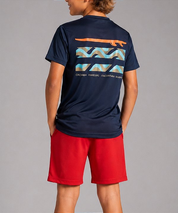 Camiseta Infantil Térmica Dry Beach Marinho