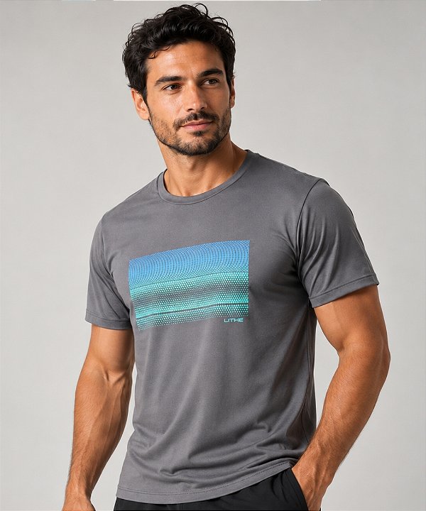 Camiseta Masculina Dry Cinza Degrade