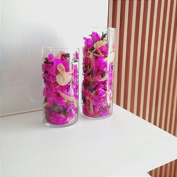 KIT COM DOIS ARRANJOS DE FOLHAS DESIDRATADAS ROSA