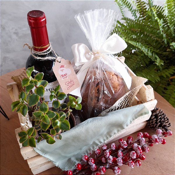 Cesta de Natal com Vinho