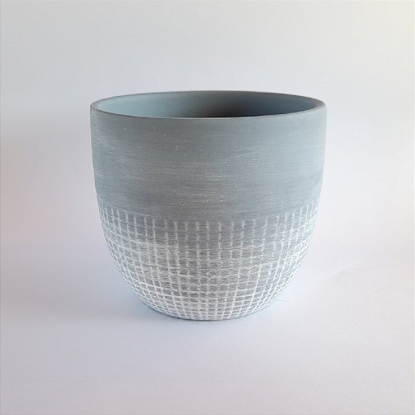 Vaso de Cerâmica Cor Cinza