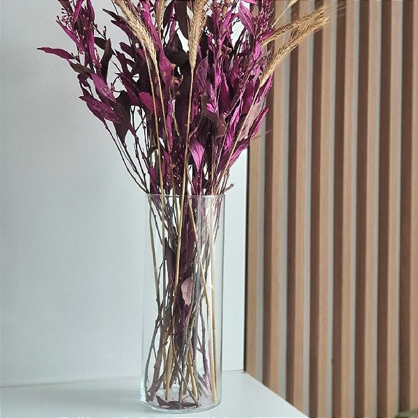 ARRANJO DE FLORES SECAS ROSA COM TRIGO