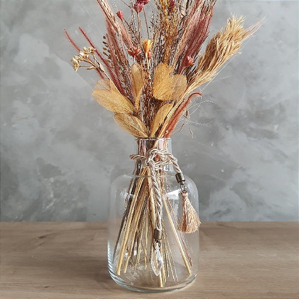 ARRANJO BUQUÊ DE FLORES DESIDRATADAS CLEAN