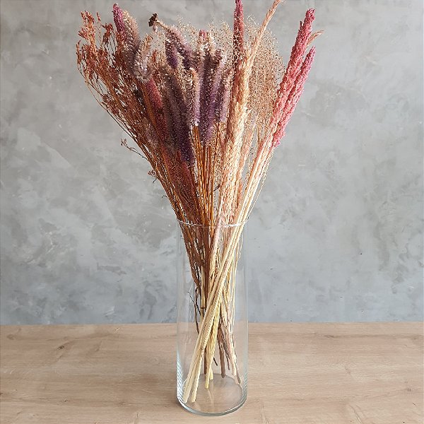 ARRANJO DE FLORES DESIDRATADAS PURPLE AND PINK