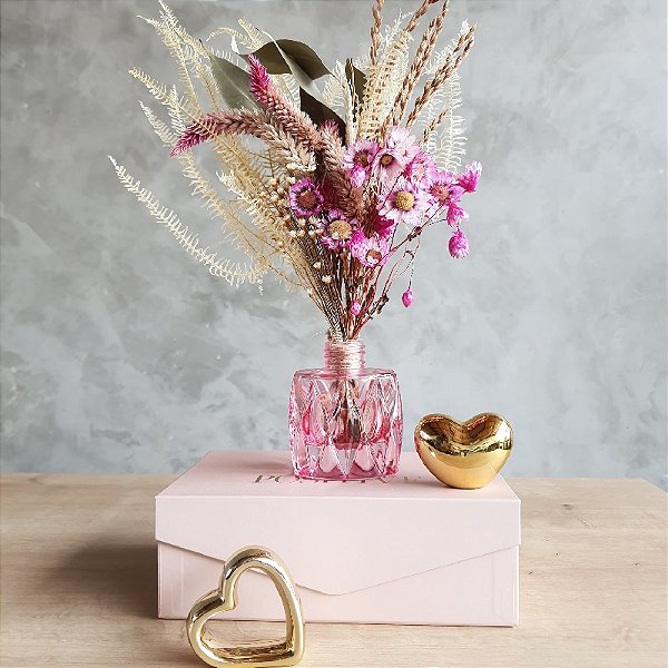 ARRANJO DE FLORES DESIDRATADAS MINI SONHO ROSA
